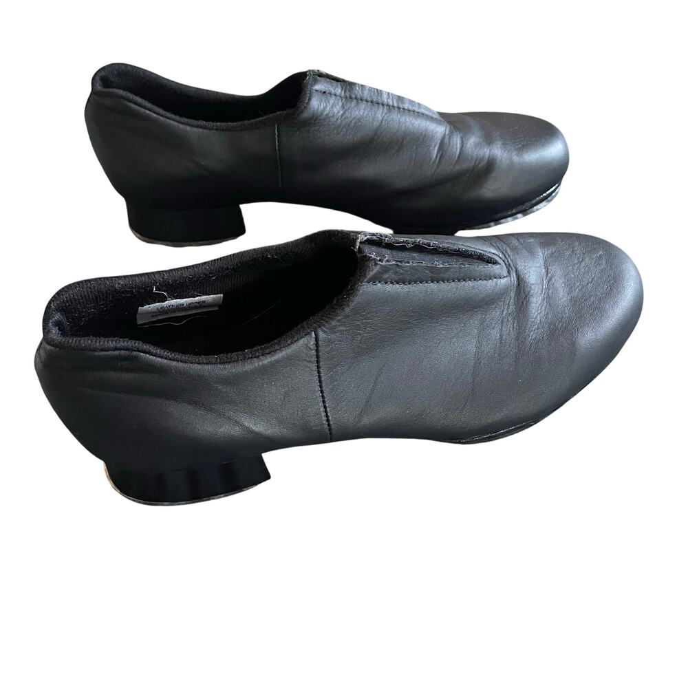 Bloch Size 4.5M Girls Tap Flex Slip-On Black Leather Tap Dance Shoes